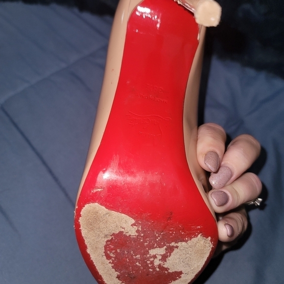 Christian Louboutin Nude Red Bottom Heels - Picture 10 of 11